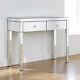 Mirrored 2 Drawers Dressing Table Bedroom Console Vanity Make-up Desk Uk