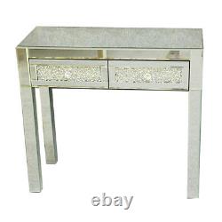 Mirrored 2 Drawers Dressing Table Bedroom Console Vanity Make-up Desk UK