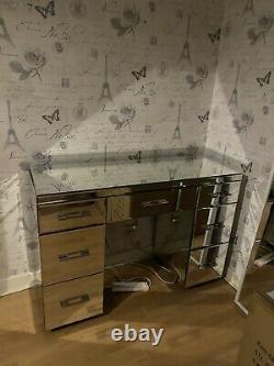 Mirrored 7 Draw Desk/Dressing Table