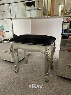Mirrored 7 Drawer Dressing Vanity Table Modern Mirror Furniture With Stool