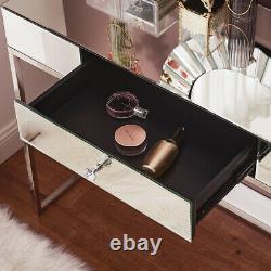 Mirrored Bedroom Glass Dressing Table /Bedside Tables / Mirror Console Vanity UK