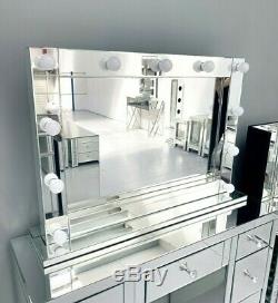 Mirrored Bevelled Hollywood Mirror Bulb Make Up Dressing Table 100 CM X 70 CM