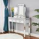 Mirrored Console Crystal Crushed Diamond Glass Sparkly Mirror Dressing Table New
