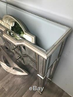 Mirrored Console Dressing Table Desk 6 Drawer Vintage Venetian Glass Furniture