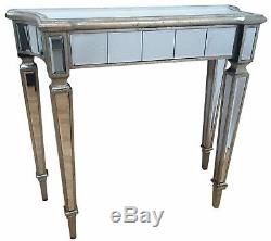 Mirrored Console Dressing Table Desk Silver Venetian Glass Furniture Modern