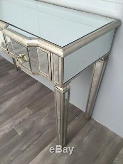 Mirrored Console Dressing Table Desk Silver Venetian Glass Furniture Vintage