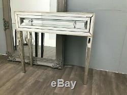 Mirrored Console Dressing Table Desk Venetian Glass Furniture 1 Drawer Home