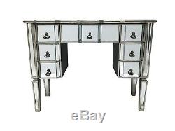 Mirrored Console Dressing Table Vintage Desk 7 Drawer Glass Furniture Home