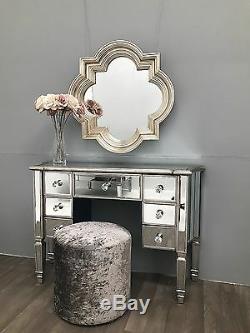 Mirrored Console Dressing Table Vintage Desk 7 Drawer Glass Furniture Home
