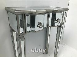Mirrored Console Table Desk Dressing Table 2 Drawers Bedroom Home Glass Storage
