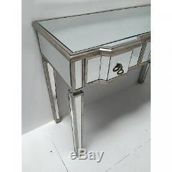 Mirrored Console Table Glass Dressing Drawer Hallway Antique Vintage Rustic