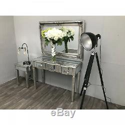 Mirrored Console Table Glass Dressing Drawer Hallway Antique Vintage Rustic