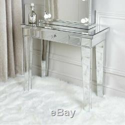 Mirrored Console Table Hallway Furniture Venetian Dressing Table Storage Drawer