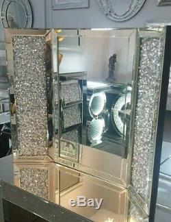 Mirrored Crushed Crystal Diamond Vanity Dressing Table Mirror