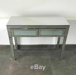 Mirrored Crushed Glass Crackle Glass Console Table Dressing Table