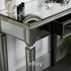 Mirrored Dressing Side Table 1 Drawer Console Table Hallway Stand Bevelled Unit