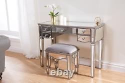 Mirrored Dressing Table Birlea Elysee 5 Drawer Mirror Furniture Crystal Handle