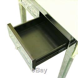 Mirrored Dressing Table Glass Dresser With 2 Drawers Console Make Up Desk /Stool