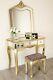 Mirrored Dressing Table Mirror 1 Drawer And Stool Bedroom Set Champagne Gold