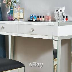 Mirrored Dressing Table Vanity Dresser Console Bedroom 2 Drawers Makeup Desk