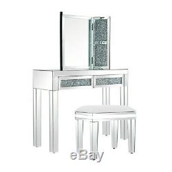 Mirrored Dressing Table Vanity Dresser Console Bedroom Stool Mirror Makeup FM108