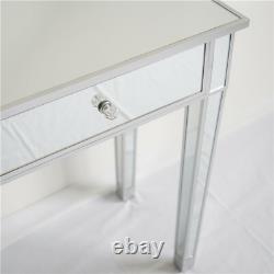 Mirrored Dressing Table with 2 Drawer Makeup Glass Console Desk Bedroom UK
