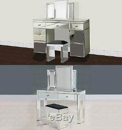 Mirrored Furniture Glass Dressing Table Drawer Bedroom Console bevelled Mirror