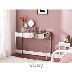 Mirrored Furniture Glass Dressing Table With Drawer Console Bedroom Vanity UK