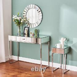 Mirrored Furniture Glass Dressing Table With Drawer Console Bedroom Vanity UK