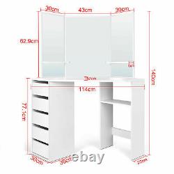 Mirrored Furniture Glass Dressing Table With Drawer Console Vanity Bedroom White