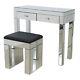 Mirrored Furniture Glass Dressing Table With Drawers Console -stool Bedroom Uk