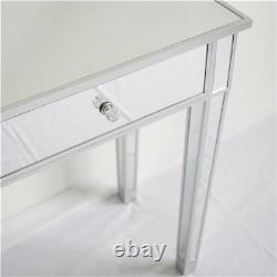 Mirrored Furniture Glass Dressing Vanity Table With Drawer Console Bedroom