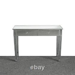 Mirrored Furniture Glass Dressing Vanity Table With Drawer Console Bedroom