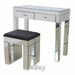 Mirrored Glass 2 Drawer Dressing Table Or Stool Hall Console Furniture Home UK