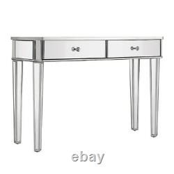 Mirrored Glass 2 Drawers Dressing Table Console Make-up Desk Vanity Bedroom NEW