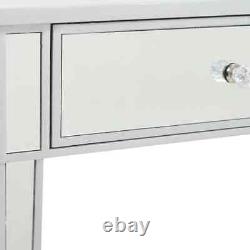Mirrored Glass Console Table 2 Drawers Make-Up Vanity Dressing Desk Hallway