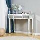 Mirrored Glass Drawer Diamond Dressing Table Console Make-up Desk Bedroom Uk