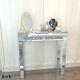 Mirrored Glass Dressing Table 2 X Drawers Drill Makeup Desk Table Furniture
