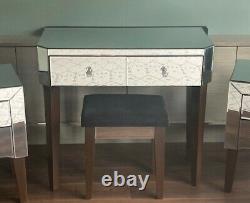 Mirrored / Glass Dressing Table Set & 2 Bedside Cabinets / Drawers / Tables