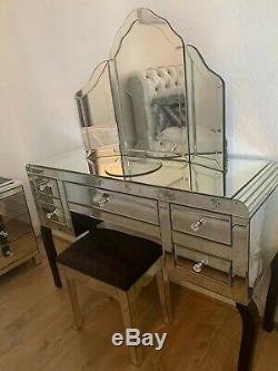 Mirrored Glass Dressing Table Set Immaculate Condition Pickup ONLY