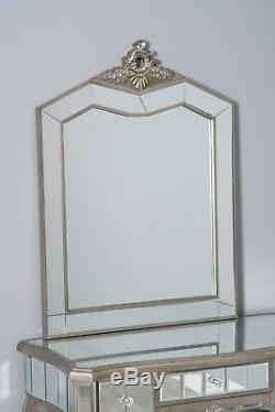 Mirrored Glass Dressing Table Stool French Style Chic Antique Bedroom Furniture