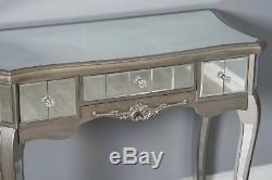 Mirrored Glass Dressing Table Stool French Style Chic Antique Bedroom Furniture