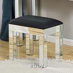Mirrored Glass Dressing Table Stool Mirror Bedside Table Console VENETIAN