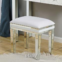 Mirrored Glass Dressing Table Stool Mirror Bedside Table Console VENETIAN UK