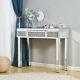 Mirrored Glass Withdrawer Diamond Dressing Table Console Make-up Desk Bedroom
