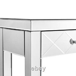 Mirrored Make Up Glass Dressing Table Desk With 2 Drawers Console Bedroom Vanity