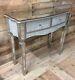Mirrored Mosaic Crackle Silver Dressing Table Console Table With Drawers