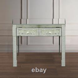 Mirrored Two Drawer Dressing Table Bedroom Console Make-up Table