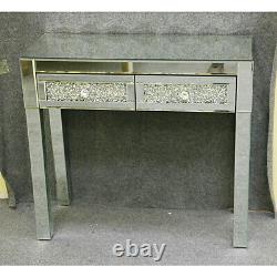 Mirrored Two Drawer Dressing Table Bedroom Console Make-up Table