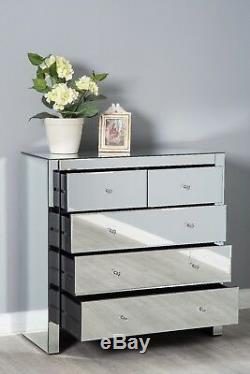 Mirrored bedroom Furniture set Dressing Table Chest of Drawers Bedside Table